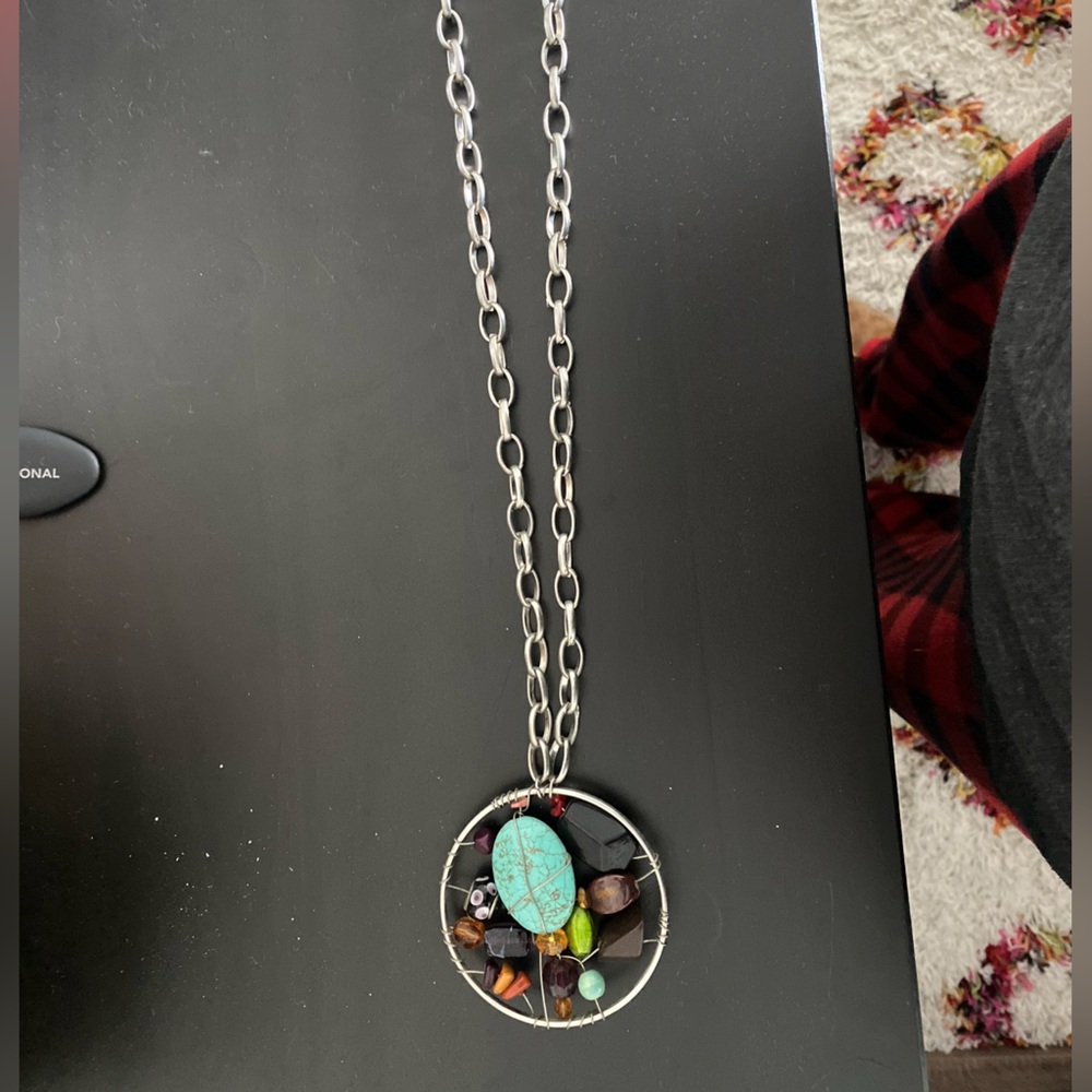 Medallion necklace. Multicolored